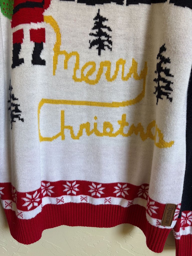 Tipsy Elves Ugly Christmas Santa Peeing In Snow Sweater Large — image 3 of 7